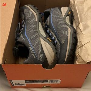 Merrell womens Siren Edge WP Athletic Shoes - gray and Blue size 9